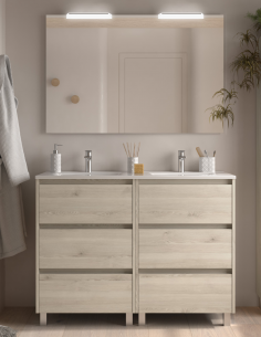 Mueble de baño Salgar Noja modelo 120 cm de 6 cajones con patas 2