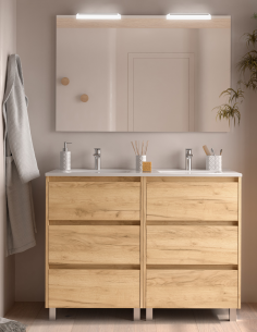 Mueble de baño Salgar Noja modelo 120 cm de 6 cajones con patas