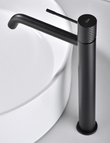 Grifo negro o black gun metal para lavabo alto - Genova de Imex