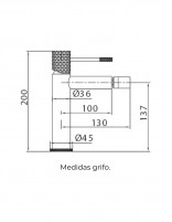 Grifería oro y oro rosa para bidé modelo Genova de Imex croquis