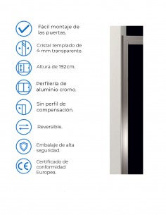 Mampara 3 hojas correderas modelo plata 2001 de Hispabaño 2