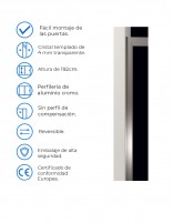 Mampara 3 hojas correderas modelo plata 2001 de Hispabaño - datos