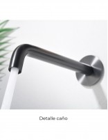 Grifería empotrada monomando black gun metal modelo Genova de Imex detalle