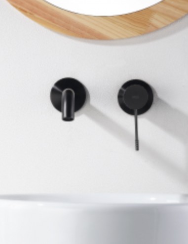 Grifería empotrada monomando  black gun metal modelo Genova de Imex