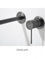 Grifería empotrada monomando black gun metal modelo Genova de Imex detalle