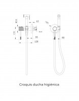 Grifería empotrada de bidé - oro cepillado/oro rosa cepillado GENOVA de Imex croquis