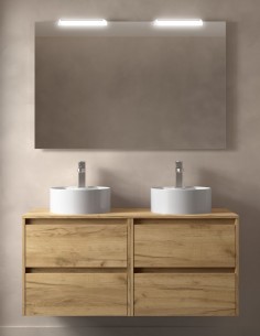 Conjunto mueble de baño 120 cm sobre encimera modelo Noja de Salgar