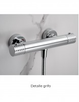 Grifería para ducha cromo termostático  modelo Genova de Imex detalle grifo