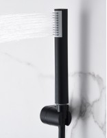 Grifería para ducha negra termostático modelo Genova de Imex detalle mango