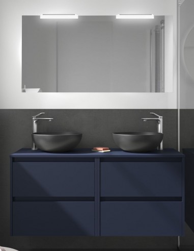 Conjunto mueble de baño suspendido blue satin