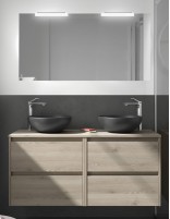 Conjunto mueble de baño suspendido natural