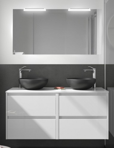 Conjunto mueble de baño suspendido white gloss