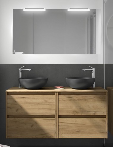 Conjunto mueble de baño suspendido modelo sobre encimera Noja de Salgar