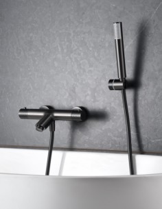 Grifería para bañera negra termostática  modelo  Genova de Imex 2