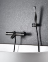 Grifería para bañera black gun metal termostática  modelo  Genova de Imex