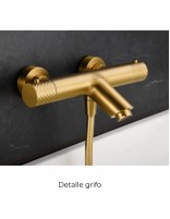 Grifería para bañera oro termostática modelo Genova de Imex detalle grifo