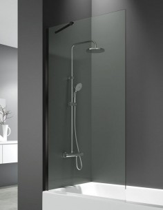 Mampara bañera negra modelo fijo con vidrio de 8 mm. SCREEN de GME