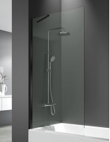 Mampara bañera negra modelo fijo con vidrio de 8 mm. SCREEN de GME