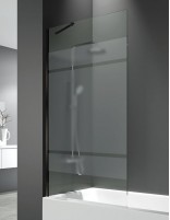 Mampara bañera negra decorada