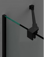 Mampara bañera negra detalle brazo