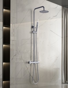 Barra de ducha cromo termostática modelo Génova de Imex