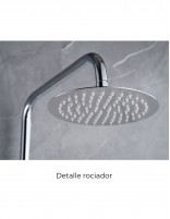 Barra de ducha cromo termostática modelo Génova de Imex detalle rociador