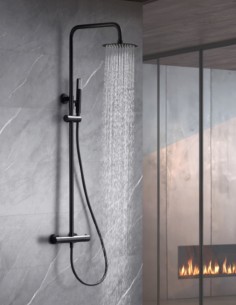 Barra de ducha termostática negra modelo Génova de Imex