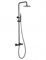 Barra de ducha termostática negra modelo Génova de Imex detalle