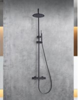 Barra de ducha termostática black gun metal modelo Génova de Imex