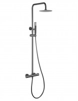 Barra de ducha termostática black gun metal modelo Génova de Imex detalle