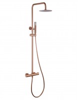 Barra de ducha termostática oro rosa modelo Génova de Imex detalle