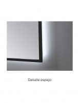 Espejo cuadrado negro LED modelo ENZO de PyP detalle espejo