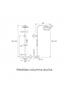 Columna ducha monomando negra modelo GRECIA de Aquassent 2
