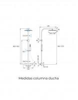 Columna ducha monomando negra croquis