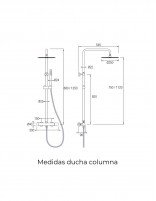 Croquis Columna de ducha con monomando - INEX de Aquassent