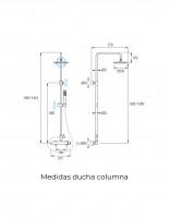 Columna de ducha monomando negro mate modelo LIKE de Aquassent medidas