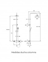 Columna ducha progresiva medidas