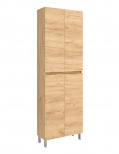Armario alto de baño modelo Infinity de 4 puertas roble áfrica