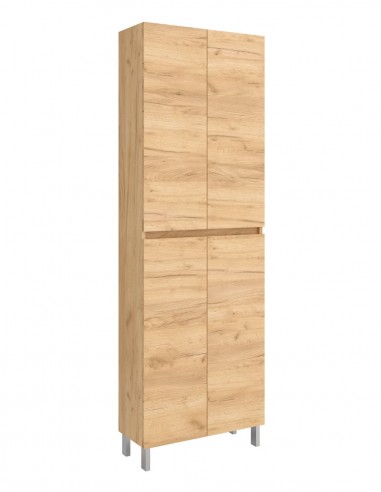 Armario alto de baño modelo Infinity de 4 puertas roble áfrica