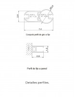 Mampara bañera fijo más abatible detalle perfil