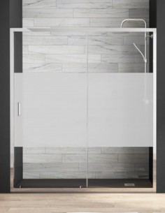Mampara corredera frontal SUIZA de Bathplus 1 puerta fija y 1 corredera 2