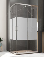 Mampara ducha rectangular SUIZA 2 fijos y 2 puertas correderas de Bathplus decorado