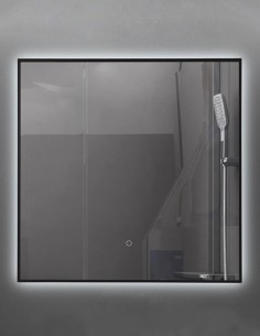 Espejo cuadrado negro LED modelo ENZO de PyP