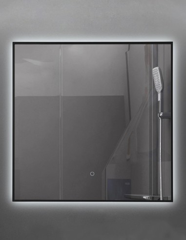 Espejo cuadrado negro LED modelo ENZO de PyP