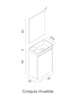 Mueble baño Royo fondo reducido croquis