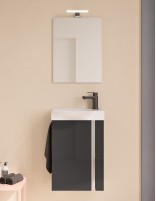 Mueble baño fondo reducido Royo antracita brillo