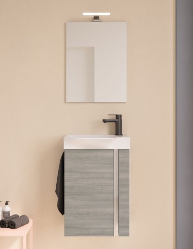 Mueble baño fondo reducido Royo gris arenado