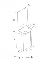 Mueble baño fondo reducido Royo croquis