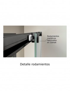 Mampara corredera cromo frontal modelo JAPÓN de Bathplus 1 puerta + 1 fijo 2