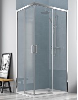 Mampara ducha cromo modelo JAPÓN 2 fijos y 2 puertas correderas de Bathplus